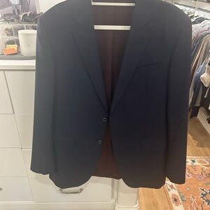 Men's Dark Navy Two-Button Blazer - Classic Tailored Style
